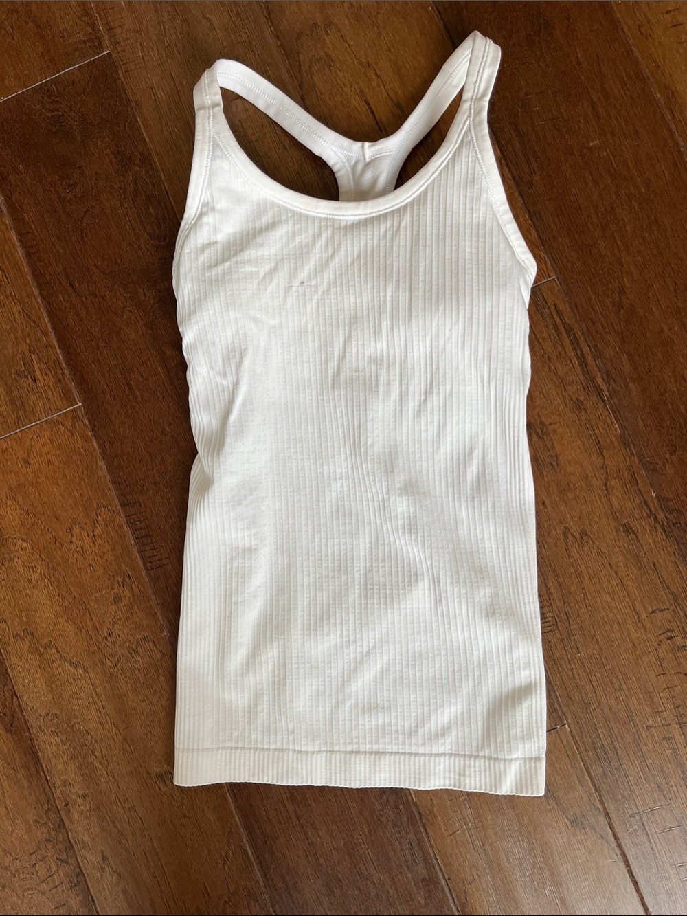 lululemon athletica White Ribbed Racerback Tank